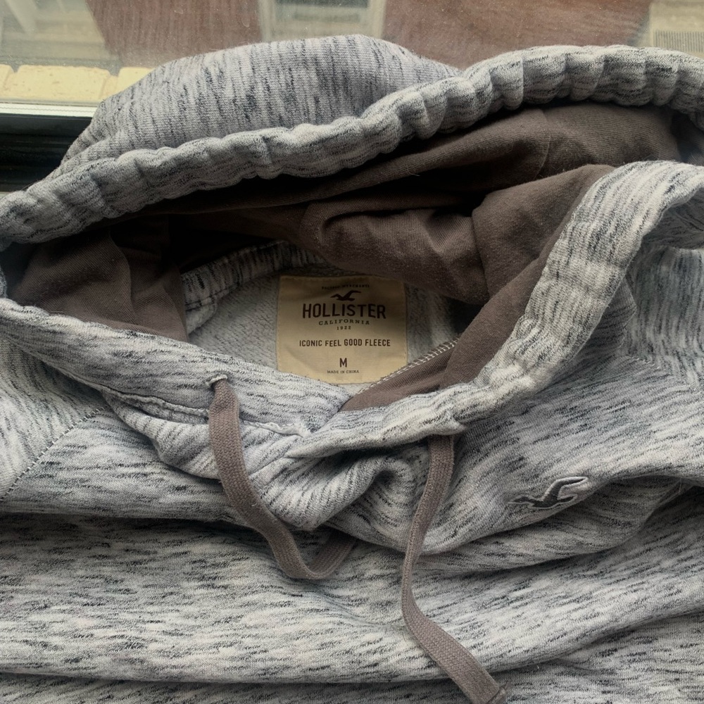 Hollister Ombre Fleece Hoodie – Gray Gradient